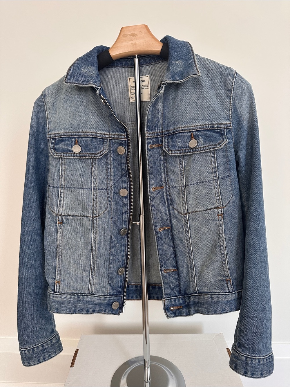 Zadig & Voltaire Classic Denim Jacket Size S Zip Button Jean Jacket